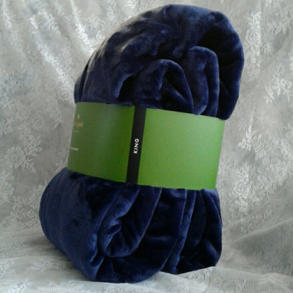 ☇LAST ONE☇NEW Kate Spade King Blanket Blue - Picture 3 of 4