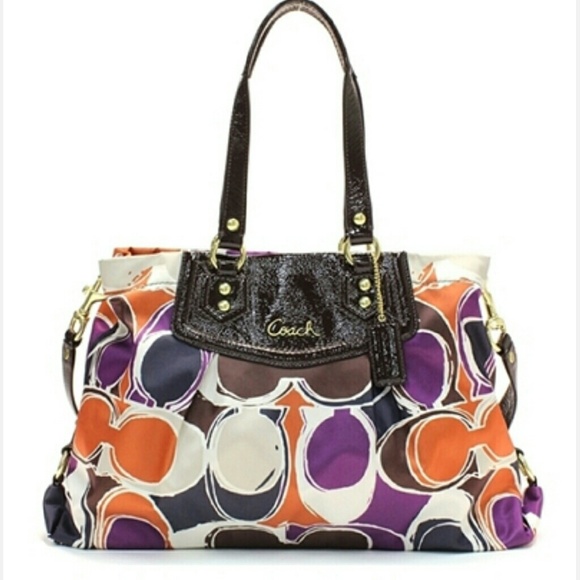 Coach Multi Color Sateen Carry All Bag