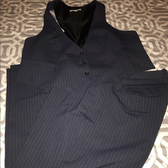 GAP Pinstripe cropped pants and vest