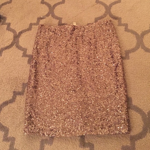 Bronze sequin pencil skirt