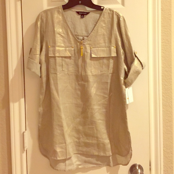 metallic linen sandstone w/ gold embellishments