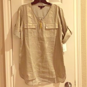 metallic linen sandstone w/ gold embellishments