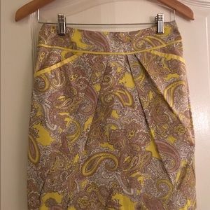 H&M yellow print mini skirt