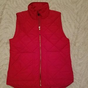 Red puffer vest