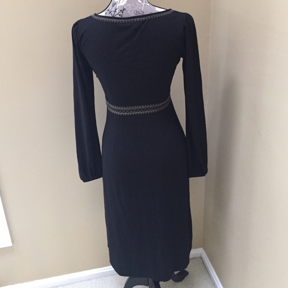 LOFT brand black long dress with  design. - Picture 3 of 4