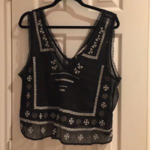 Bohemian style see through blouse/cami