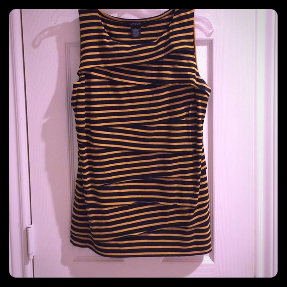 Yellow & navy stripe worn once & dry cleaned