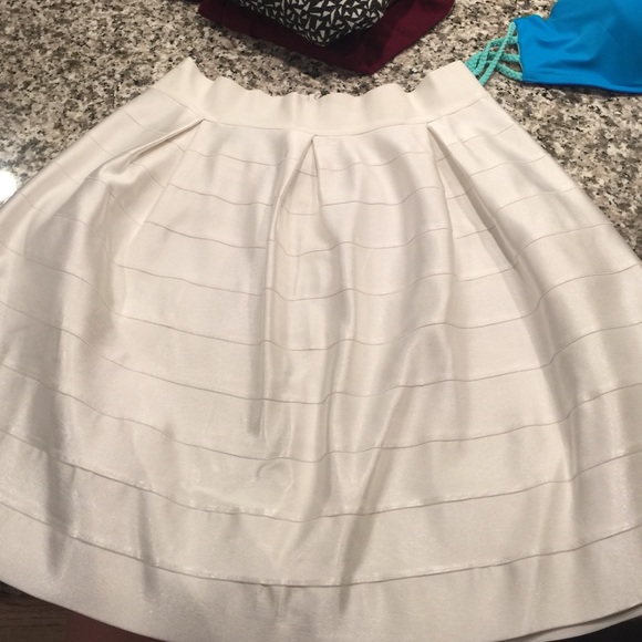 Bebe white skater skirt