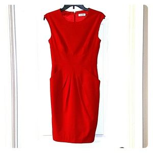 Red Calvin Klein dress