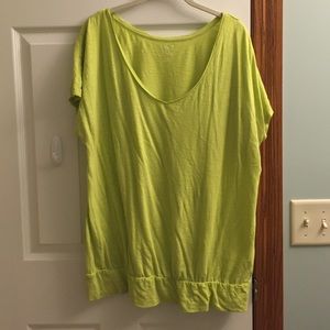 Lane Bryant lime green cotton slub shirt 14/16