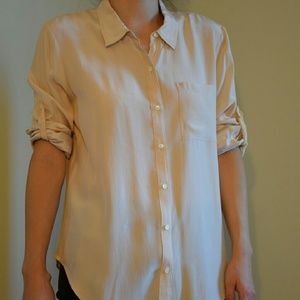 Madewell Pink silk shirt