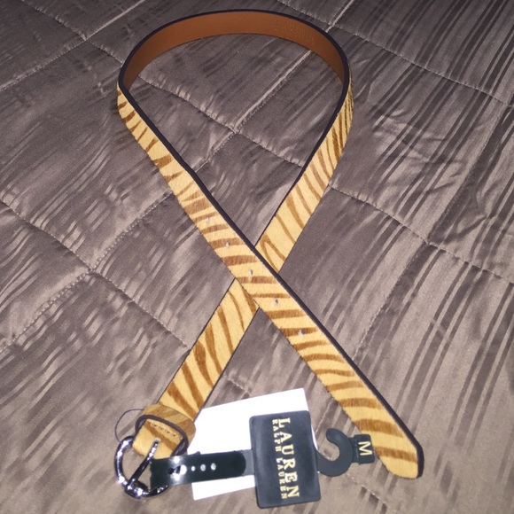 Ralph Lauren Zebra Cowhair Belt