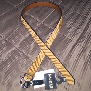 Ralph Lauren Zebra Cowhair Belt