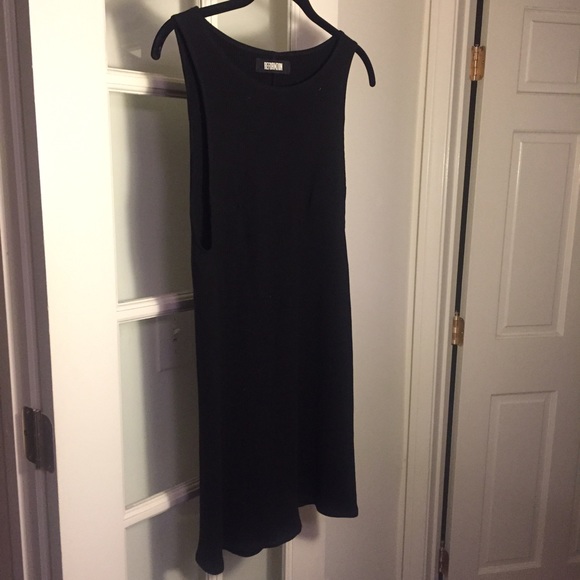 Black sleeveless mini dress
