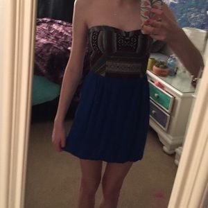 Royal blue Aztec pattern dress