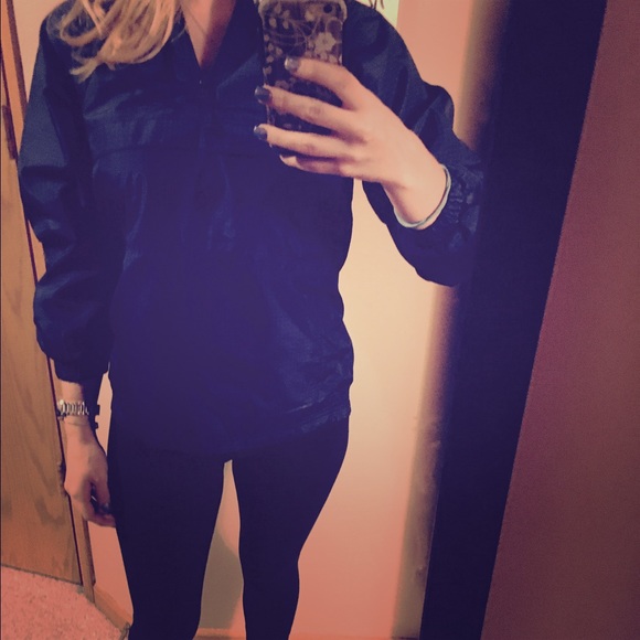 Small Old Navy rain jacket, dark/ light blue