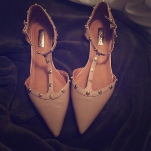 Halogen blush studded flats
