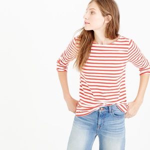 J Crew Striped T-shirt with bow-embellished back
