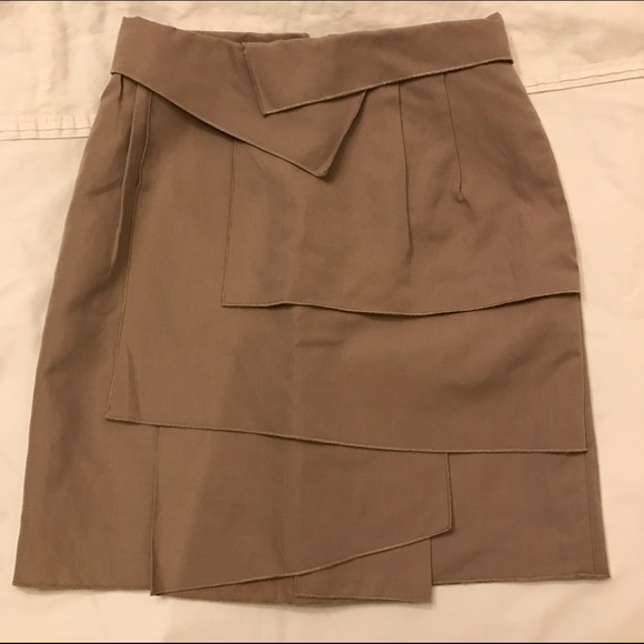 Philip Lim Dresses & Skirts - Tan Philip Lim pencil skirt with layered tiers