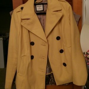 Old Navy Yellow Peacoat Large