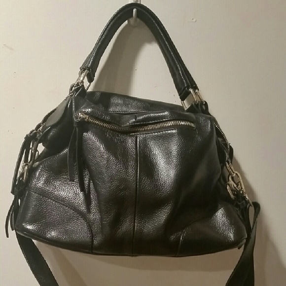 Genuine leather black handbag
