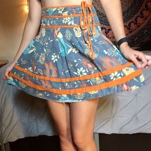 High Waist Floral Skirt