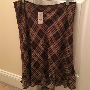 NWT knee length plaid skirt