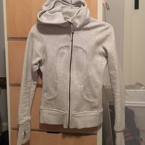 Light Gray Lululemon Scuba hoodie
