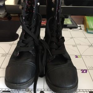 Black combat boots