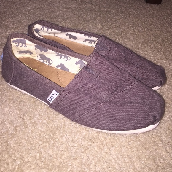 TOMS brown slip ons