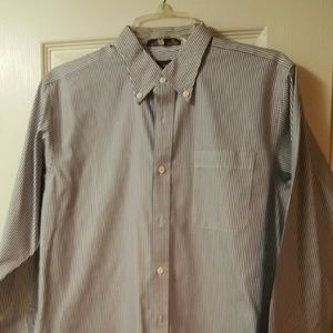 Nordstrom boys 18 white & blue pinstripe shirt