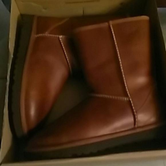Brown leather ugg boots
