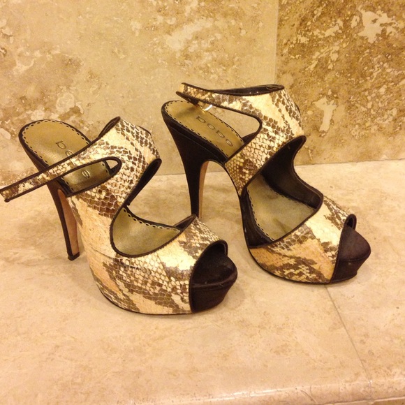Bebe Python Gold Stilettos - image 1