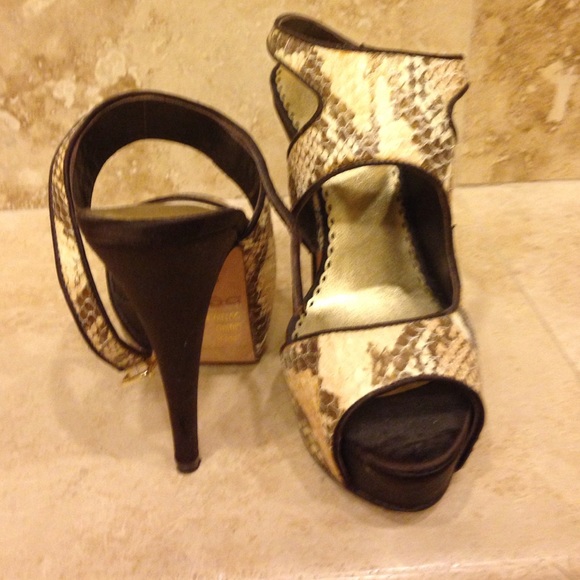 Bebe Python Gold Stilettos - image 2