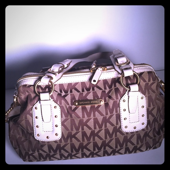 Authentic Michael Kors signature satchel bag