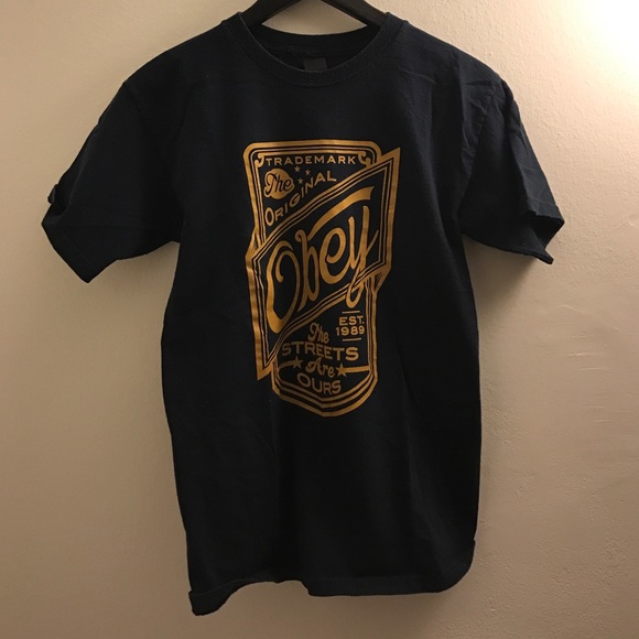 Obey T-shirt. Navy Blue