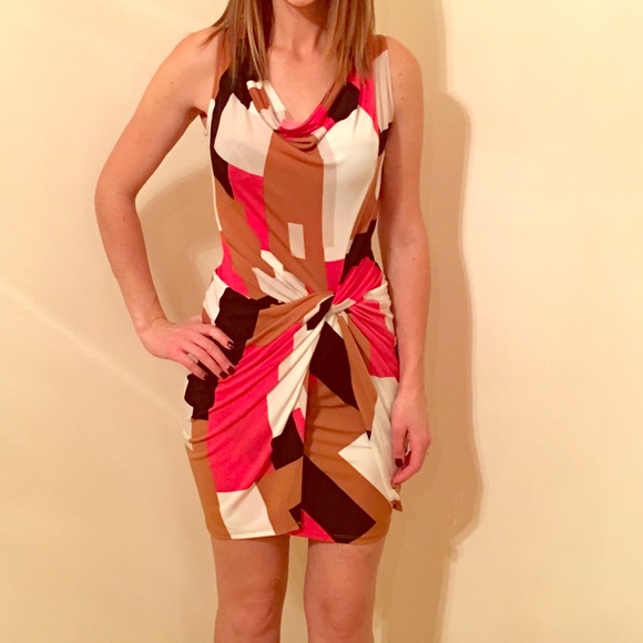 Geometric Colorblock Dress