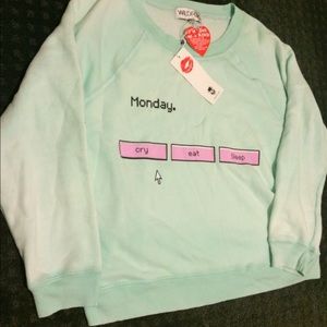 Wildfox Monday Raglan pullover small