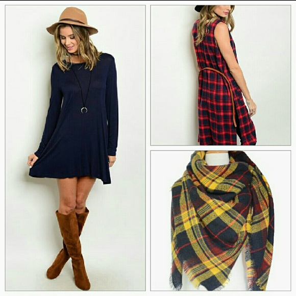 ๐ดLAST 1๐ด 'TAYLOR' NAVY BLUE SHIFT DRESS - Picture 3 of 3