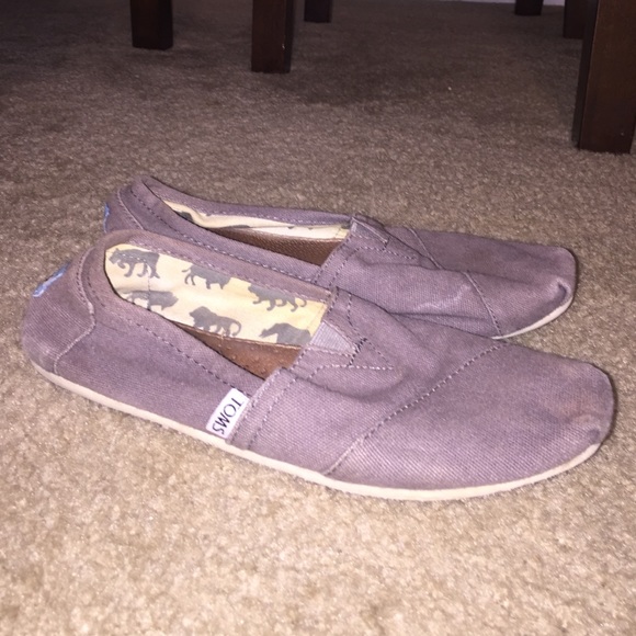 TOMS gray slip ons