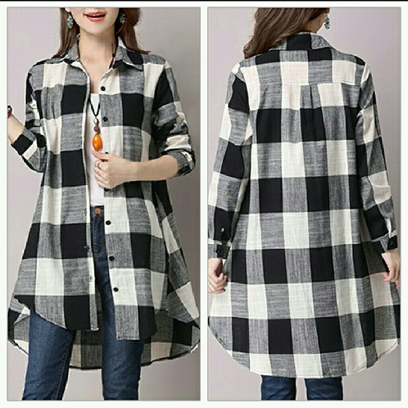 Plaid high low dress/top - Picture 2 of 2