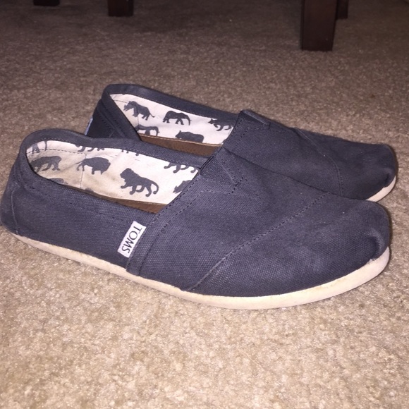 TOMS black slip ons