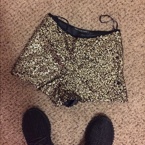 Gold Sequin Shorts