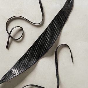 Anthropologie BEEKEEPER Black Leather Wrap Belt