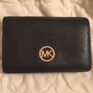 Michael Kors Medium Slim Clutch Wallet Purse-BLK