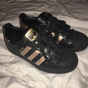 adidas shoes rose gold and black