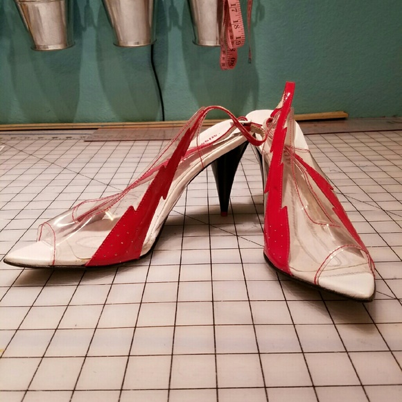 Miss Sixty clear lightning bolt heels