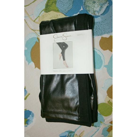 LAST 1⚡ Jessica Simpson Leather Panel Leggings NWT - Picture 2 of 4