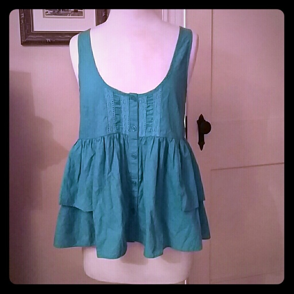 Free People teal sleeveless top