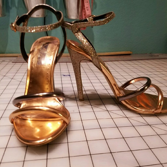 MIA metallic glitter heeled sandals